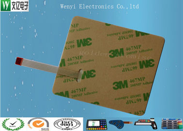 蝕知のPCの砂の平らな膜スイッチ無し3M 467赤い補強剤が付いているカーボンZIF尾