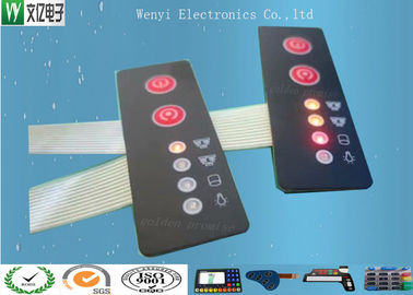 Polydomeの側光のLEDによってバックライトを当てられる浮彫りになる膜スイッチ